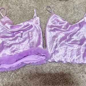 Lavender Satin Camisole Set